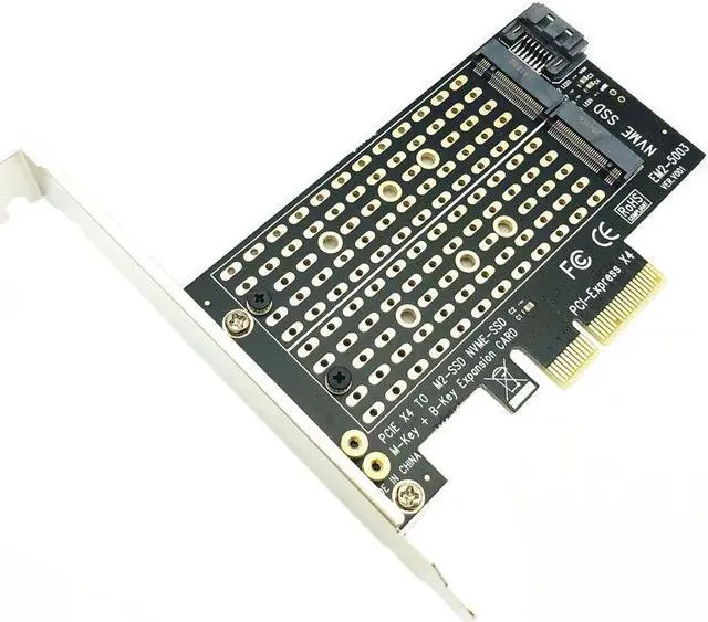 Alt view image 7 of 7 - Weastlinks PCI Express PCIE to M2 Adapter NVME SATA M.2 SSD PCIE Adapter NVME/SATA M2 PCI E Adapter SSD M2 to SATA PCI-E Card M Key + B Key