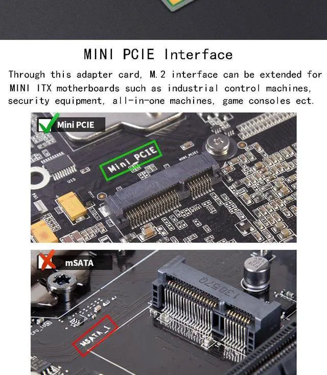 Alt view image 7 of 7 - Weastlinks Mini PCI-E to M.2 Adapter Converter Expansion Card M.2 NGFF Key E Interface