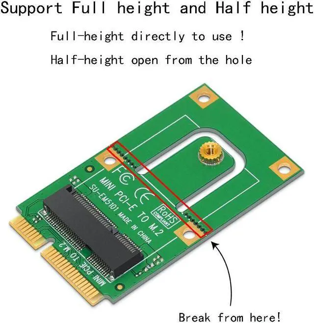 Alt view image 4 of 7 - Weastlinks Mini PCI-E to M.2 Adapter Converter Expansion Card M.2 NGFF Key E Interface