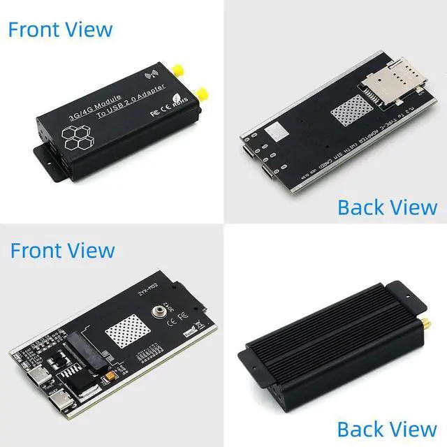 Alt view image 4 of 7 - Weastlinks M.2 Wifi Adapter NGFF M.2 to USB Wifi Adapter USB 2.0 to TYPE C Cable SIM Card Slot 5V Auxiliary Power for WWAN/LTE/3G/4G Module