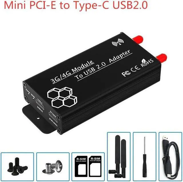 Main image of Weastlinks M.2 Wifi Adapter NGFF M.2 to USB Wifi Adapter USB 2.0 to TYPE C Cable SIM Card Slot 5V Auxiliary Power for WWAN/LTE/3G/4G Module
