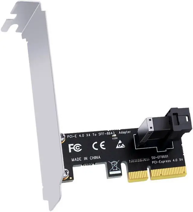 Alt view image 5 of 6 - Weastlinks PCI Express X4 to SFF-8643 Adapter Riser Card 64Gbps PCIE X4 to SFF-8643 Expansion Card Support U2 PCIe NVMe SSD for Chia Mining