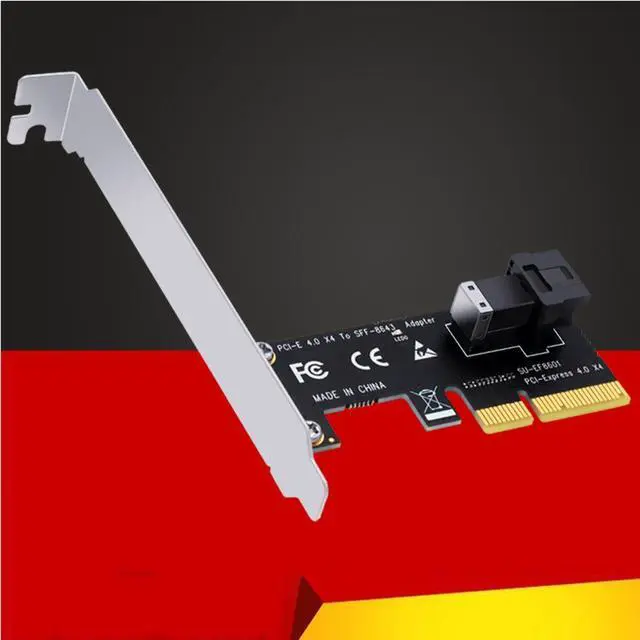 Alt view image 6 of 6 - Weastlinks PCI Express X4 to SFF-8643 Adapter Riser Card 64Gbps PCIE X4 to SFF-8643 Expansion Card Support U2 PCIe NVMe SSD for Chia Mining