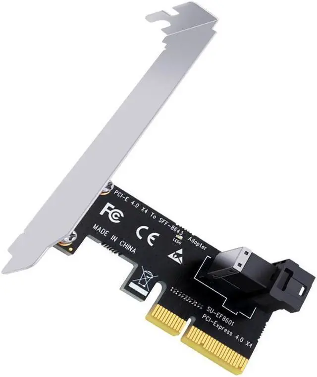 Alt view image 4 of 6 - Weastlinks PCI Express X4 to SFF-8643 Adapter Riser Card 64Gbps PCIE X4 to SFF-8643 Expansion Card Support U2 PCIe NVMe SSD for Chia Mining