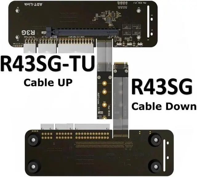 Alt view image 4 of 7 - Weastlinks M.2 NVMe to PCIe x16 connector PCIe x16 to M.2 NVMe eGPU Adapter R43SG 4.0 eGPU for NUC / ITX /Notebook PC Grey