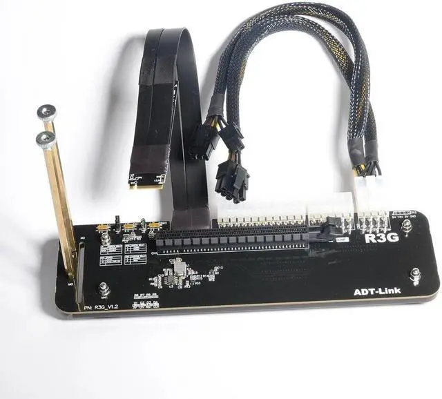 Alt view image 3 of 7 - Weastlinks M.2 NVMe to PCIe x16 connector PCIe x16 to M.2 NVMe eGPU Adapter R43SG 4.0 eGPU for NUC / ITX /Notebook PC Grey