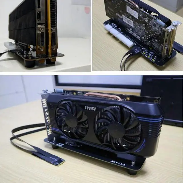 Alt view image 6 of 7 - Weastlinks M.2 NVMe to PCIe x16 connector PCIe x16 to M.2 NVMe eGPU Adapter R43SG 4.0 eGPU for NUC / ITX /Notebook PC Grey