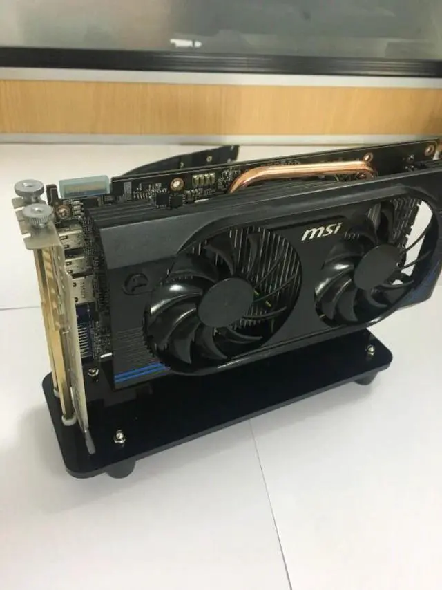 Alt view image 4 of 7 - Weastlinks GPU PCIe3.0x16 Riser Cable Bracket External High Speed PCI-E Slot 90 Degree Reverse PCI Express Vertically