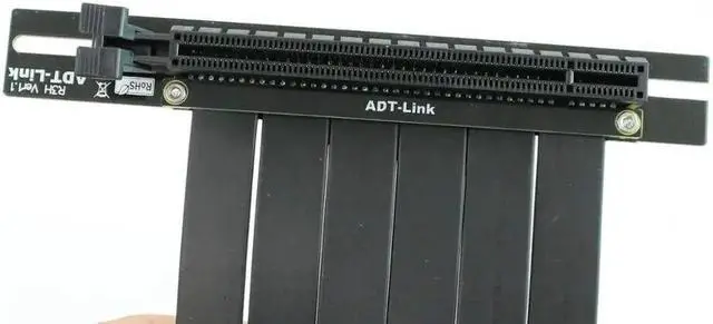 Alt view image 5 of 7 - Weastlinks GPU PCIe3.0x16 Riser Cable Bracket External High Speed PCI-E Slot 90 Degree Reverse PCI Express Vertically