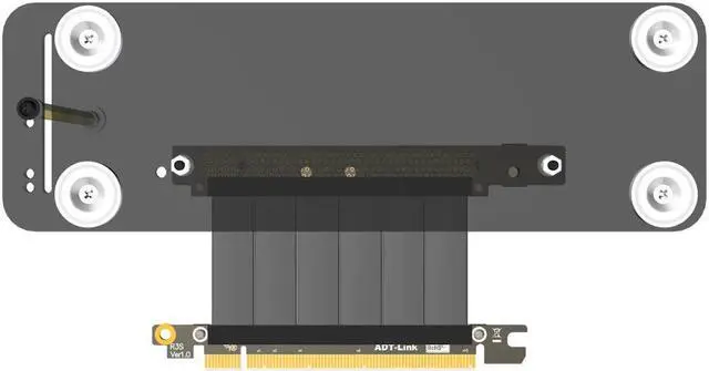 Alt view image 2 of 7 - Weastlinks GPU PCIe3.0x16 Riser Cable Bracket External High Speed PCI-E Slot 90 Degree Reverse PCI Express Vertically
