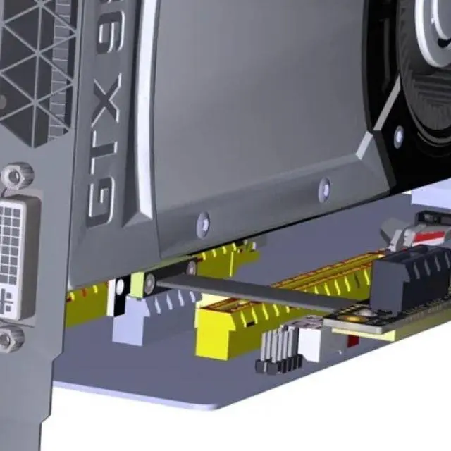 Alt view image 3 of 5 - Weastlinks PCIE4.0 PCI-E X1 To X1 Turn 180 Degree Splint Vertical Extension Cables Connector 4.0 Silver