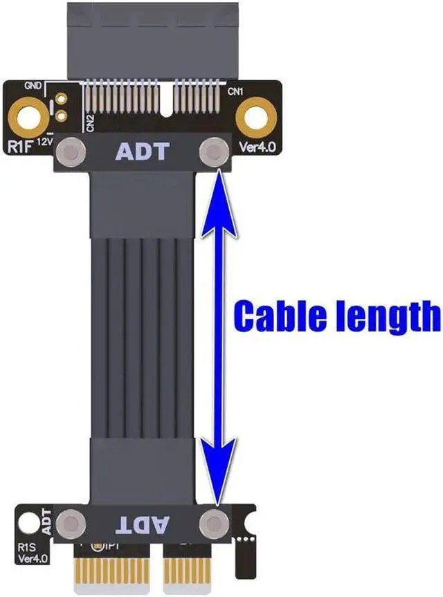 Alt view image 2 of 5 - Weastlinks PCIE4.0 PCI-E X1 To X1 Turn 180 Degree Splint Vertical Extension Cables Connector 4.0 Silver