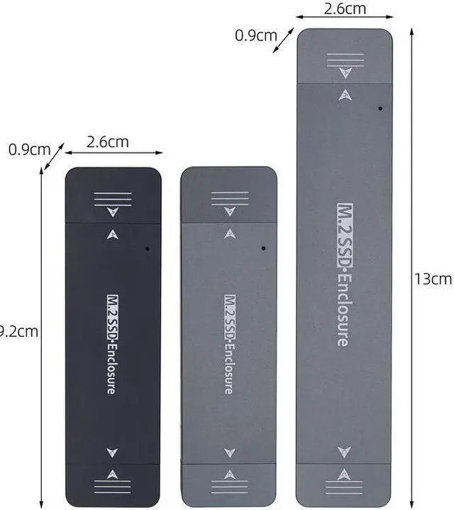 Alt view image 5 of 7 - Weastlinks Dual Protocol External USB3.1 Type-A Type-C M2 SATA NVME Enclosure NGFF M.2 to USB 3.1 SSD Adapter Adaptor RTL9210B Silver