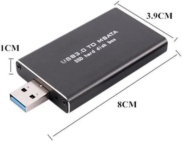 Alt view image 6 of 6 - Weastlinks mSATA to USB 3.0 Hard Drive Enclosure Aluminum Alloy mSATA Case Adapter