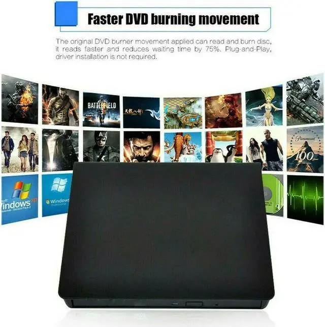 Alt view image 3 of 3 - Weastlinks USB 3.0 Slim External Optical Drive DVD RW CD Writer Drive Burner Reader Player Optical Drives Plug and Play For Laptop Notebook Silver