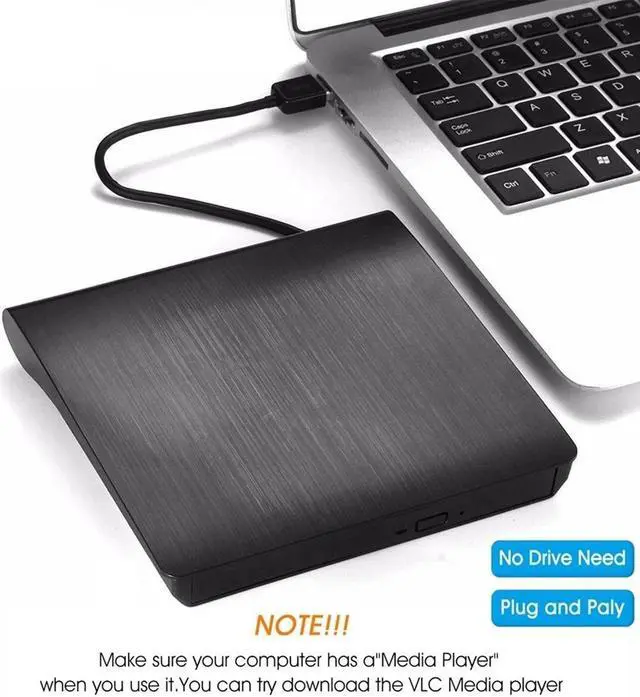 Alt view image 2 of 3 - Weastlinks USB 3.0 Slim External Optical Drive DVD RW CD Writer Drive Burner Reader Player Optical Drives Plug and Play For Laptop Notebook Silver