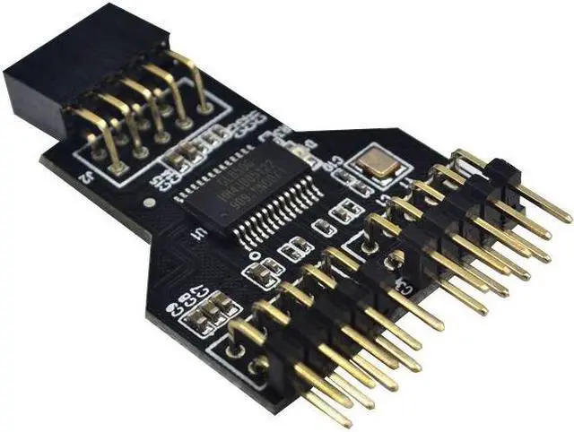 Alt view image 2 of 7 - Weastlinks Motherboard USB 9Pin Interface Header Splitter 1 to 2 Extension Cable Adapter 9-Pin USB HUB USB 2.0 Connectors