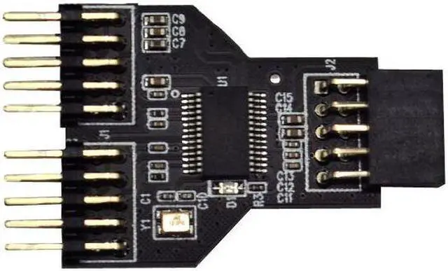 Alt view image 5 of 7 - Weastlinks Motherboard USB 9Pin Interface Header Splitter 1 to 2 Extension Cable Adapter 9-Pin USB HUB USB 2.0 Connectors