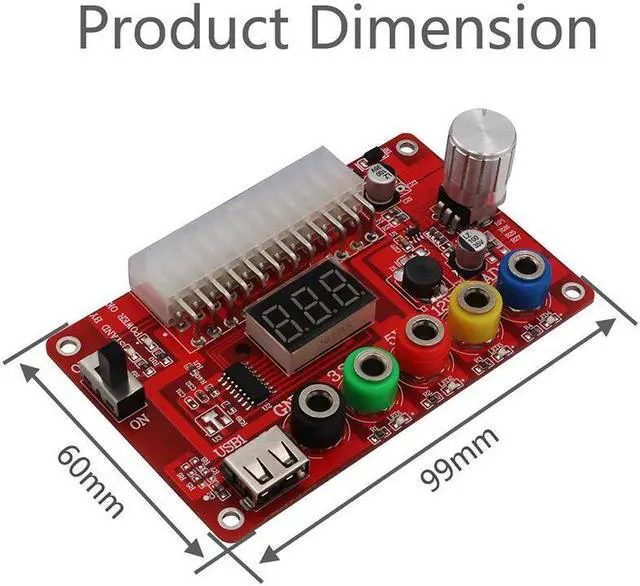 Alt view image 5 of 6 - Weastlinks 24Pin ATX Power Supply Breakout Board Acrylic Case Kit Module Adapter Power Connector Supports 3.3V/5V/12V 1.8V-10.8V Adjustable
