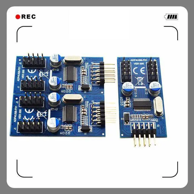 Alt view image 2 of 7 - Weastlinks 9pin USB header Male 1 to 2 / 4 Female Extension Cable Card Desktop 9-Pin USB HUB USB 2.0 9 pin Connector Adapter 4 Ports