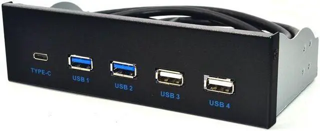 Alt view image 5 of 6 - Weastlinks 5.25 Inch USB 3.1 GEN2 Front Panel USB Hub 2 Ports USB 3.0 + 2 Ports USB2.0 + 1 Port TYPE-C with TYPE-E Connector for Desktop PC