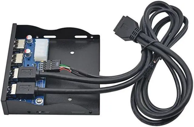 Alt view image 5 of 7 - Weastlinks HUB USB 2.0 USB 3.0 4 Port Front Panel USB3.0 Hub Splitter Internal Combo Bracket Adapter for Desktop 3.5 Inch Floppy Bay