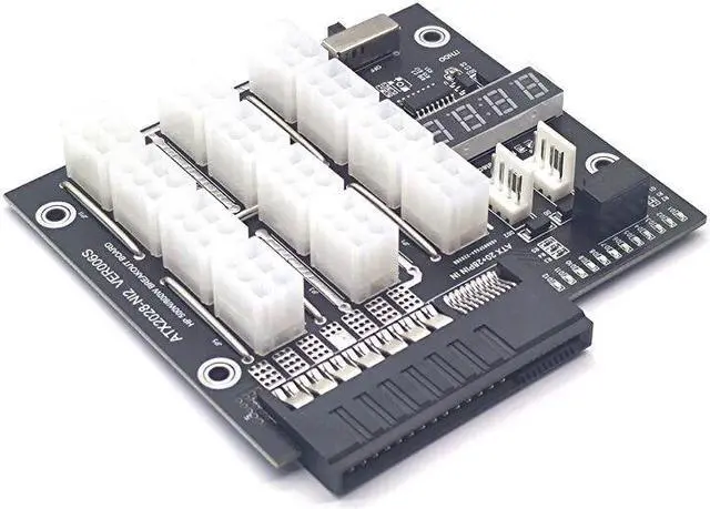 Alt view image 2 of 7 - Weastlinks 12 Port 6Pin Connector LED Display 12V Power Module for 500W 800W 1400W 1600W PSU for GPU Graphics Card