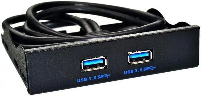 Alt view image 6 of 7 - Weastlinks 19Pin 20 Pin 2 Port USB 3.0 Front Panel 3.5 inch USB3.0 Hub Expansion Cable Adapter Metal Bracket