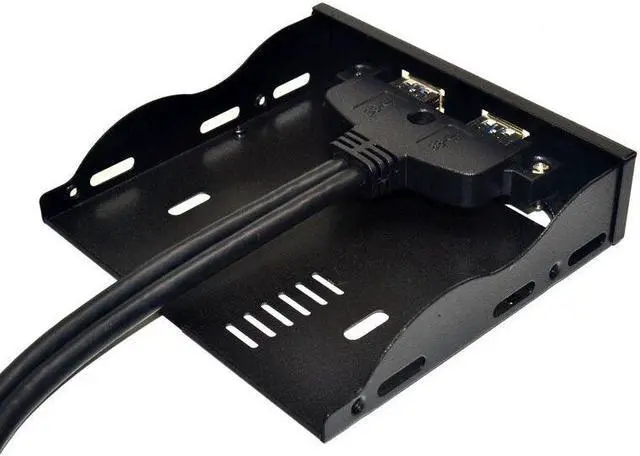 Alt view image 4 of 7 - Weastlinks 19Pin 20 Pin 2 Port USB 3.0 Front Panel 3.5 inch USB3.0 Hub Expansion Cable Adapter Metal Bracket