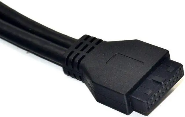 Alt view image 3 of 7 - Weastlinks 19Pin 20 Pin 2 Port USB 3.0 Front Panel 3.5 inch USB3.0 Hub Expansion Cable Adapter Metal Bracket