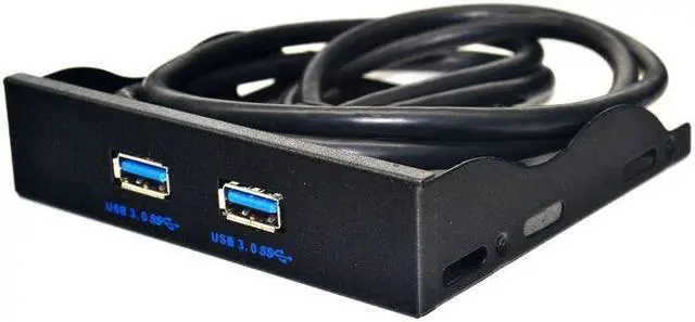 Alt view image 7 of 7 - Weastlinks 19Pin 20 Pin 2 Port USB 3.0 Front Panel 3.5 inch USB3.0 Hub Expansion Cable Adapter Metal Bracket