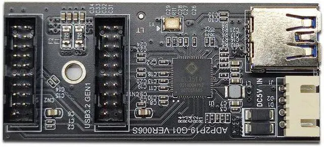 Alt view image 2 of 6 - Weastlinks Header 19pin to Dual 19Pin Motherboard Splitter USB 3.0 Hub USB Adapter Conector USB 19Pin Connector 6Gbps Riser Extension Cable