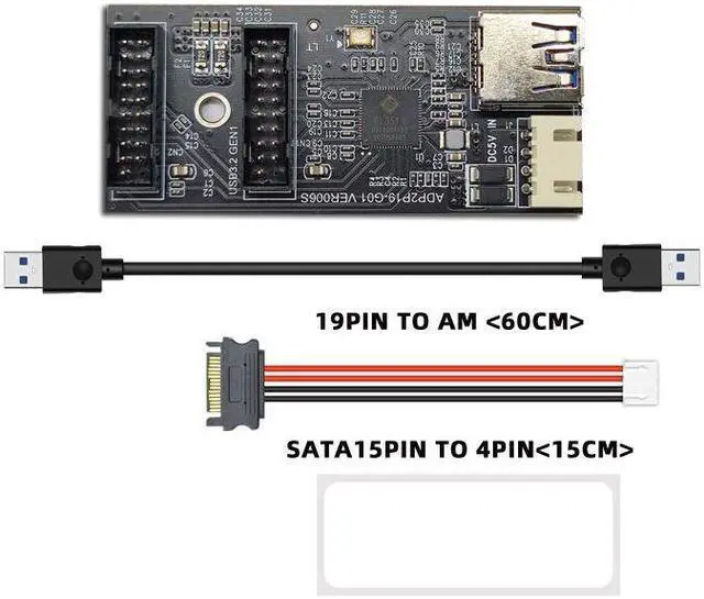 Main image of Weastlinks Header 19pin to Dual 19Pin Motherboard Splitter USB 3.0 Hub USB Adapter Conector USB 19Pin Connector 6Gbps Riser Extension Cable