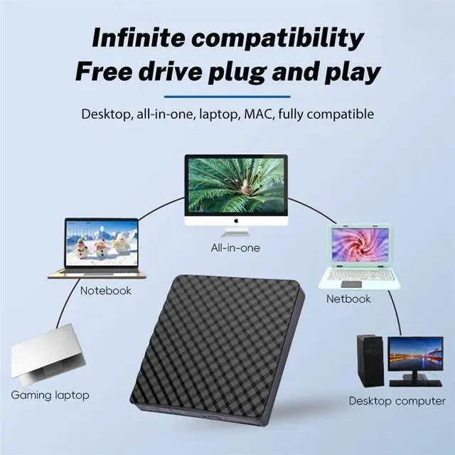 Alt view image 3 of 7 - Weastlinks Slim External DVD RW CD Writer Drive USB 3.0 Type-C Burner Reader Player High-speed Data Transfer recorder For Laptop PC Desktop