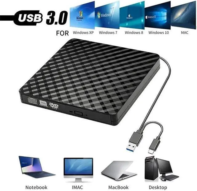 Main image of Weastlinks Slim External DVD RW CD Writer Drive USB 3.0 Type-C Burner Reader Player High-speed Data Transfer recorder For Laptop PC Desktop