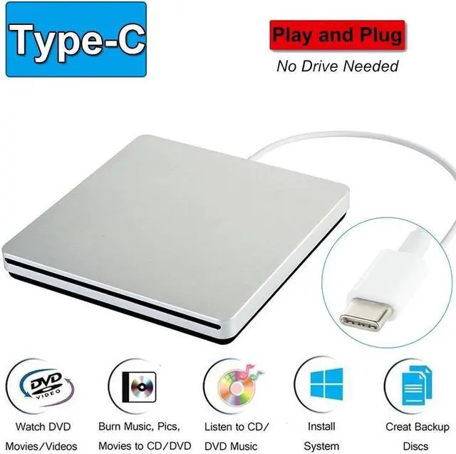 Main image of Weastlinks External DVD Drive USB/Type-C Optical Drive Slim Slot-in CD Combo DVD+/-RW Burner Player USB C Superdrive for Laptop USB3.0 style-A