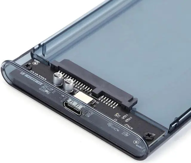 Alt view image 4 of 7 - Weastlinks 2.5'' Hard Drive Enclosure Transparent Mobile HDD Box USB3.1 SSD Case Portable Hard Disk 5Gbps USB A to USB C SATA Case for PC White