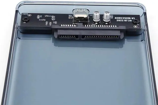 Alt view image 3 of 7 - Weastlinks 2.5'' Hard Drive Enclosure Transparent Mobile HDD Box USB3.1 SSD Case Portable Hard Disk 5Gbps USB A to USB C SATA Case for PC White