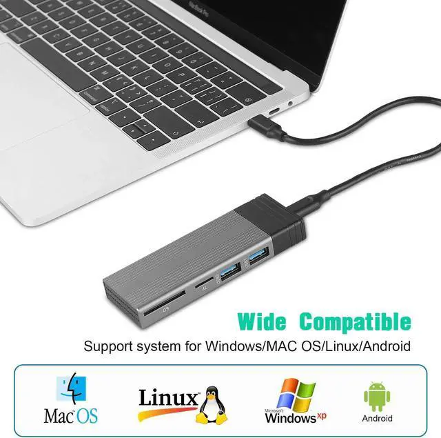 Alt view image 7 of 7 - Weastlinks USB C Hub M.2 NVMe SSD Case,Dual Protocool NVMe Enclosure SD TF Card Reader USB2.0 HUB Dock USB Splitter