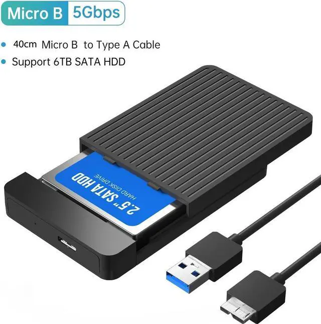 Main image of Weastlinks 2.5 HDD SSD Case SATA to USB 3.1 3.0 Adapter Case 6gbps HD External Hard Drive Enclosure Box for Disk HDD Type USB C Enclosure Grey