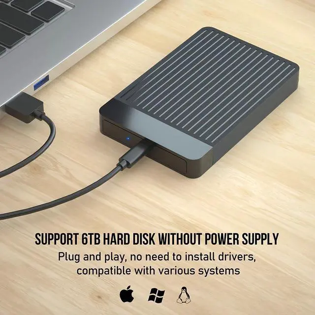 Alt view image 5 of 5 - Weastlinks 2.5 inch USB3.0 Hard Drive Case External hd case enclosure usb to sata hard drive box pocket for hdd 2 5 ssd notebook adapter