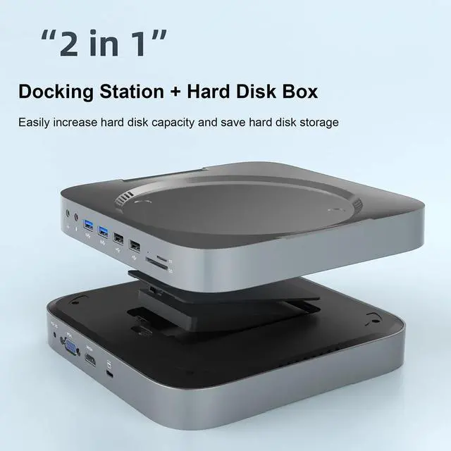 Main image of Weastlinks USB C Hub Docking Hard Drive Enclosure 2.5 SATA SSD HDD Case USB VGA HDMI-compatible Docking Station Card Reader