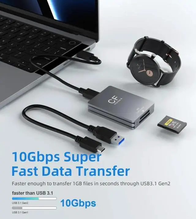 Alt view image 7 of 7 - Weastlinks 2 in 1 CF Express Type A/SD Card Reader 10gbps USB3.1 Gen2 Adapter for Windows XP with Cable for SLR CF Express A/SD Card Reader