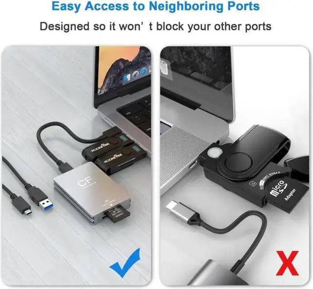 Alt view image 4 of 7 - Weastlinks 2 in 1 CF Express Type A/SD Card Reader 10gbps USB3.1 Gen2 Adapter for Windows XP with Cable for SLR CF Express A/SD Card Reader