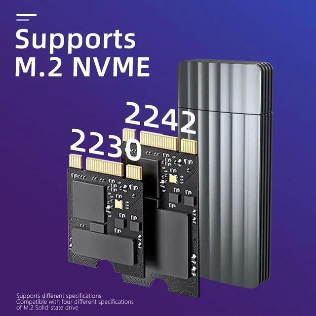 Alt view image 3 of 7 - Weastlinks Portable M.2 SSD 2242 2230 Enclosure USB A port mini Size 10gbps Gen 2 PCIe Hard Disk External for NVMe SSD Box