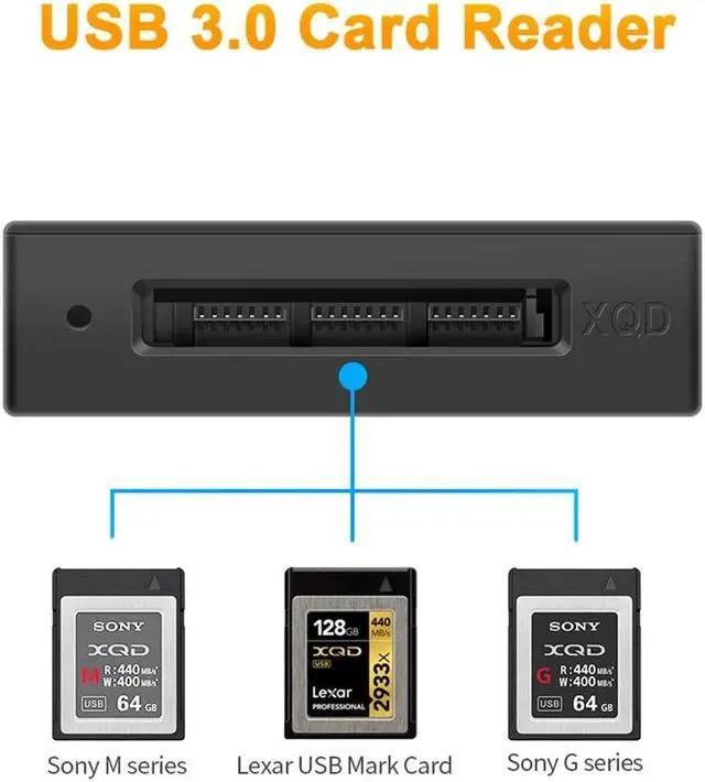 Alt view image 3 of 7 - Weastlinks USB 3.0/Type C USB XQD Memory card reader data Transfer reading For XQD M/G Series Grey