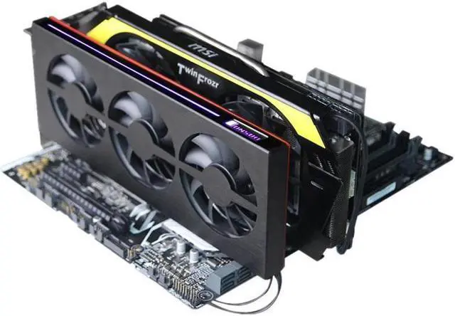 Alt view image 2 of 6 - Weastlinks PCI FAN Heat Sink Graphis Card Cooling Fan Radiator Support Motherboard AURA SYNC 12V 4PIN RGB Lighting VGA Cooler