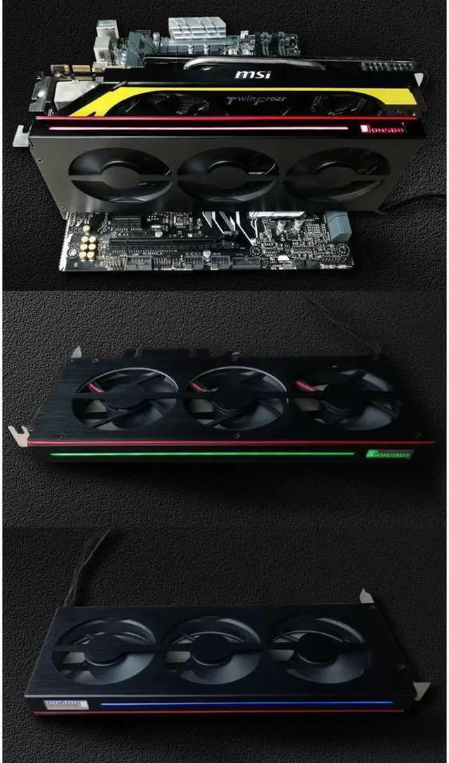 Alt view image 6 of 6 - Weastlinks PCI FAN Heat Sink Graphis Card Cooling Fan Radiator Support Motherboard AURA SYNC 12V 4PIN RGB Lighting VGA Cooler