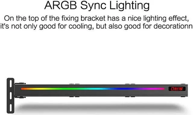 Alt view image 4 of 7 - Weastlinks CPU Cooler 5V 3Pin ARGB Triple Fan 90mm CPU Cooling Heatsink Mute Desktop Computer Chassis PCI-E Graphics Card Cooler 9cm