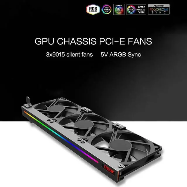 Alt view image 2 of 7 - Weastlinks CPU Cooler 5V 3Pin ARGB Triple Fan 90mm CPU Cooling Heatsink Mute Desktop Computer Chassis PCI-E Graphics Card Cooler 9cm